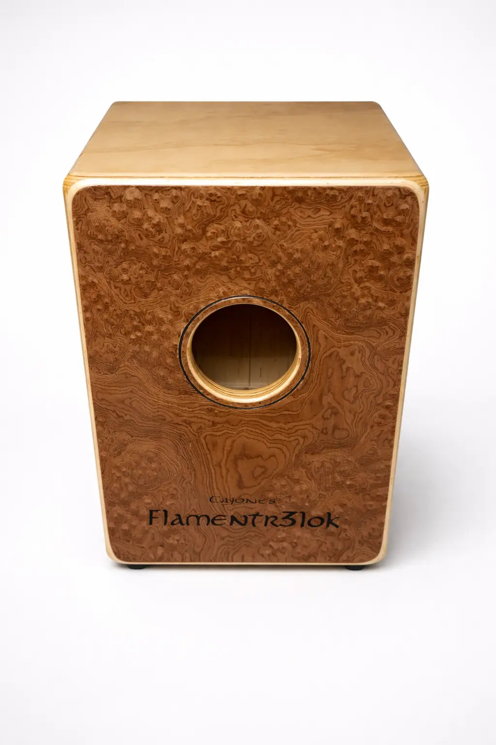 Cajon Flamenco Profesional Tapa de Raíz de Nogal Flamentr3lok