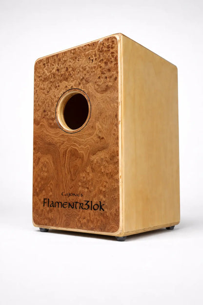 Cajon Flamenco Profesional Tapa de Raíz de Nogal Flamentr3lok