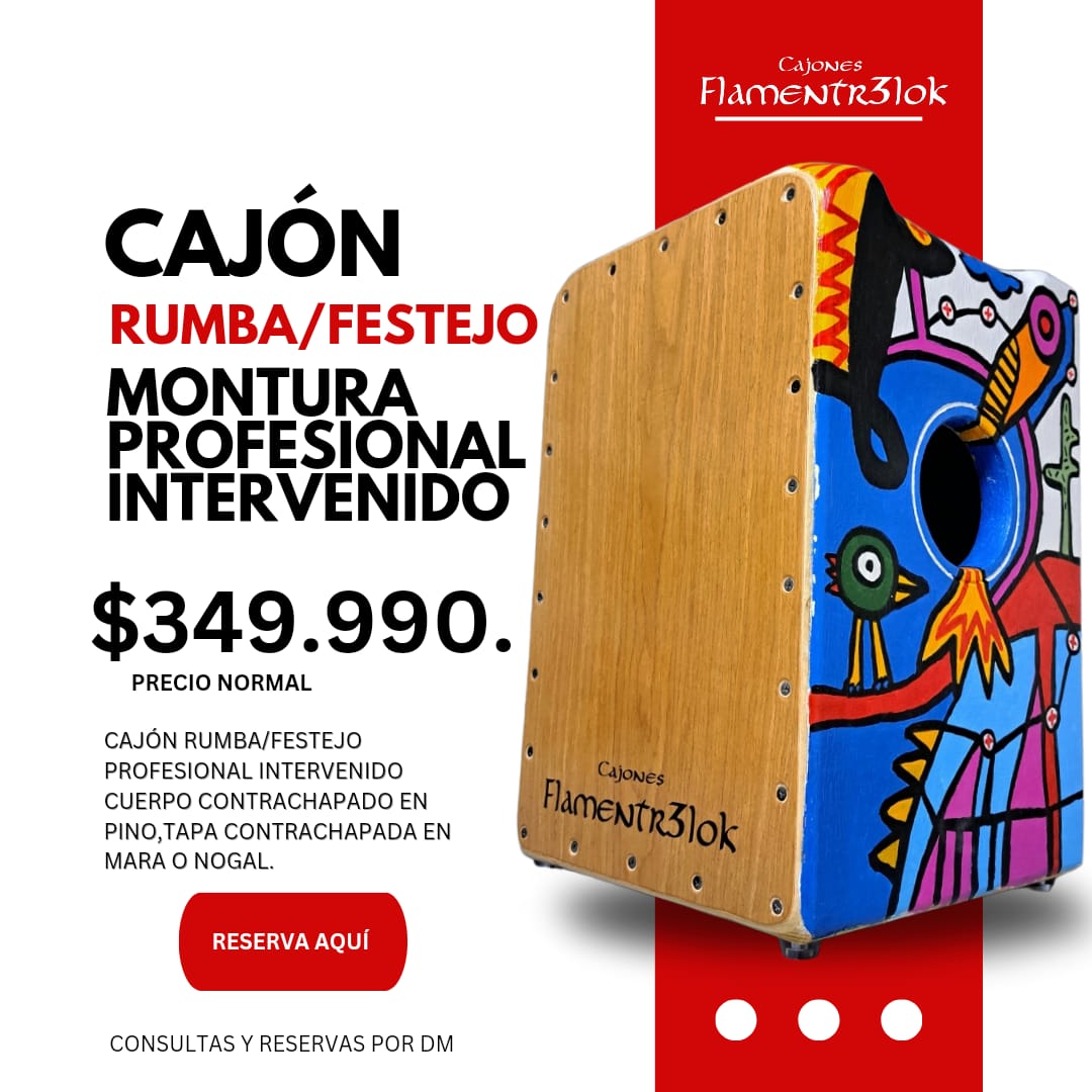 Cajón Rumba/Festejo Montura Personalizado Flamentr3lok