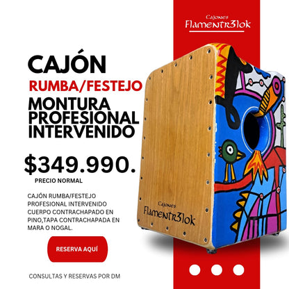 Cajón Rumba/Festejo Montura Personalizado Flamentr3lok